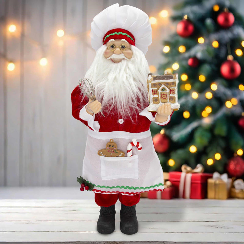 Time To Bake Standing Santa - Red