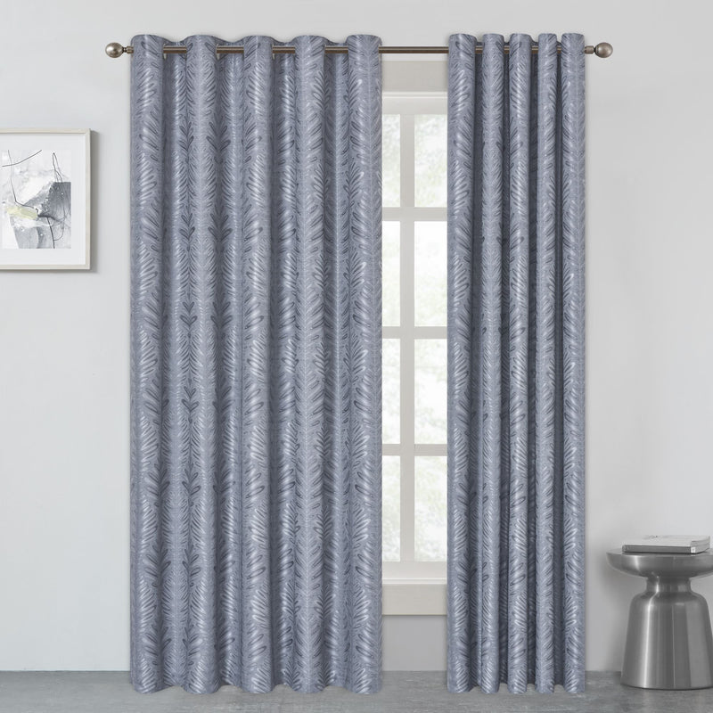 Lewis's Clarion Patterned Eyelet Curtains - Charcoal