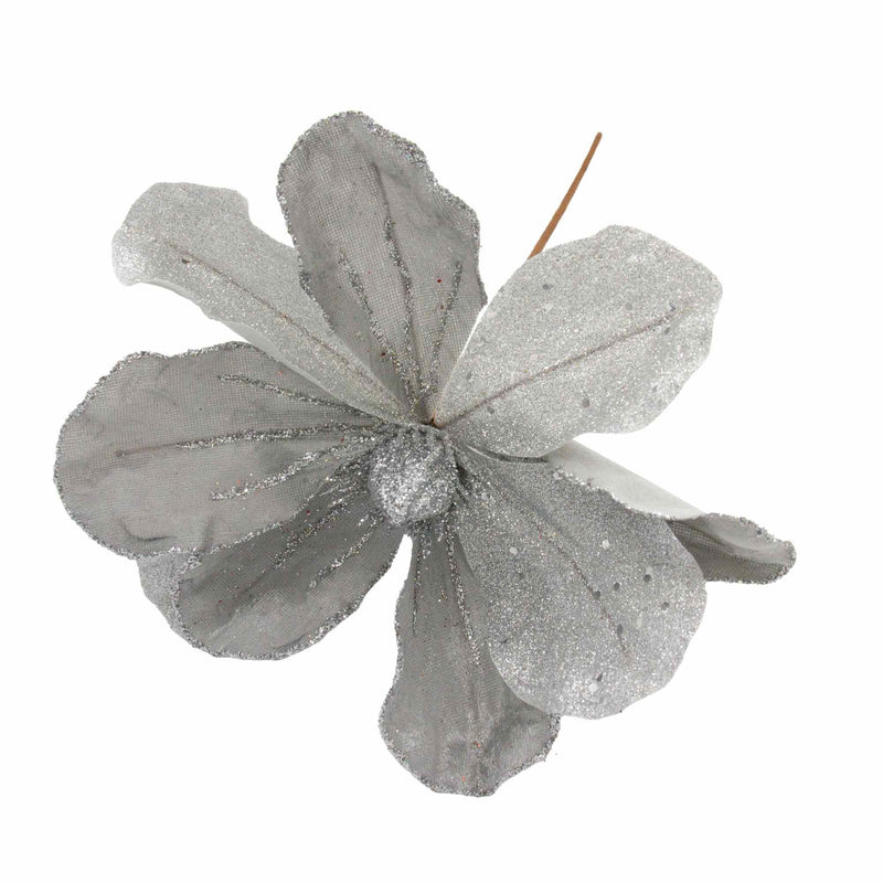 Velvet Flower Pick - Silver