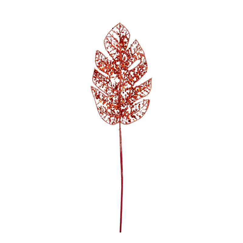 Palm Leaf Glitter Pick - Red