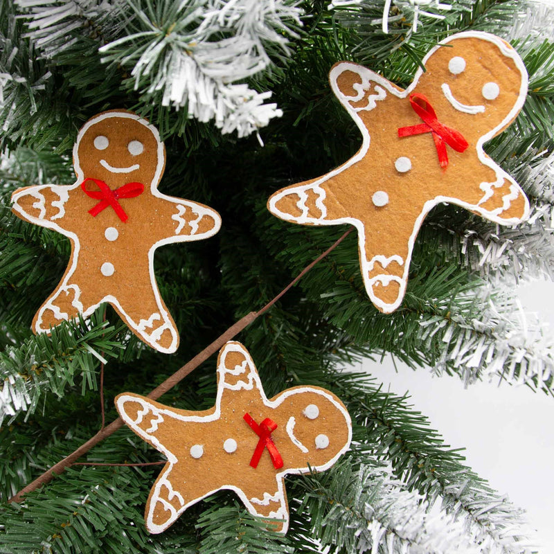 Ginger Bread Stem Pick Christmas Decorations