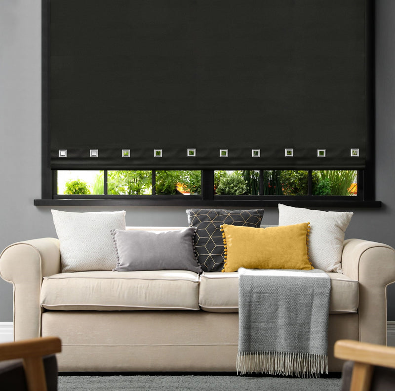 Lewis's Colorado Eyelet Roller Blinds - Black