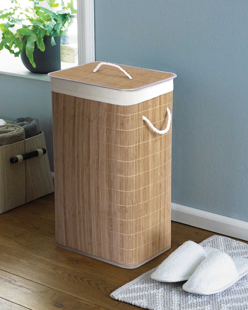 Bamboo Laundry Rectangular Basket