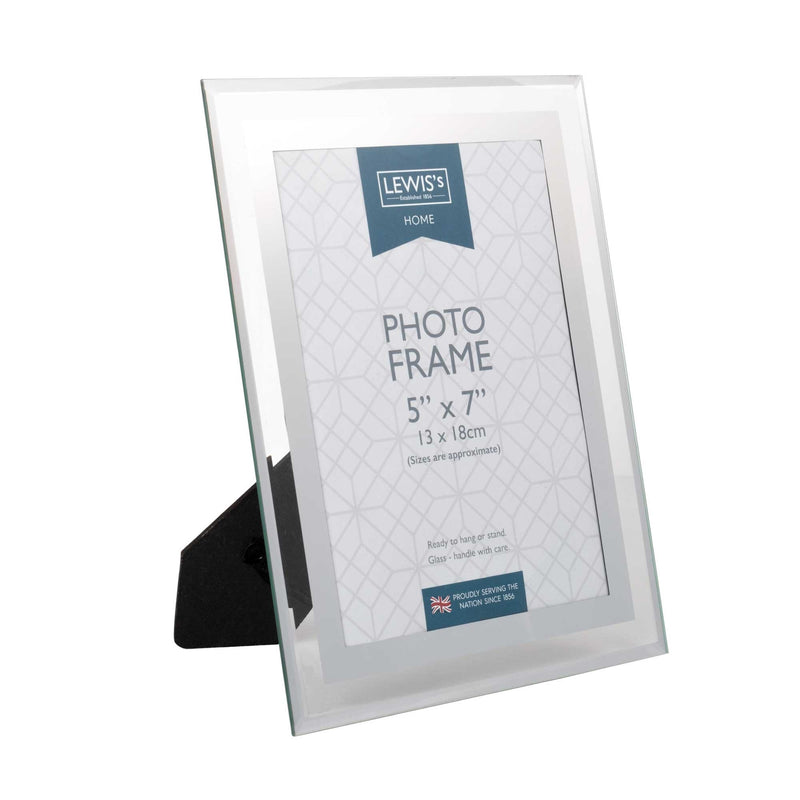 Lewis's Glass Photo Frame Single Silver - 5X7