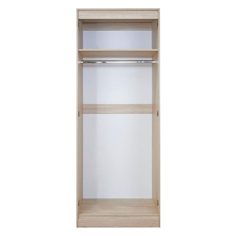 Cairo Ready Assembled Wardrobe with 2 Doors  - White Gloss & White