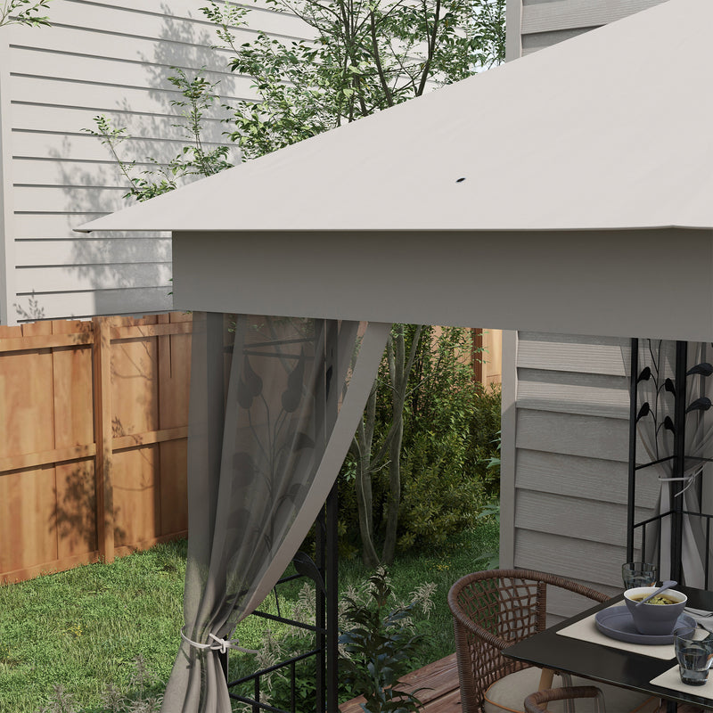 Outsunny 3 x 3(m)  Garden Gazebo Marquee Tent Canopy Shelter Pavilion Grey