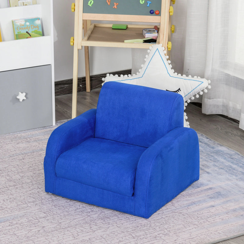 HOMCOM Children's Sofa Bed -  Blue