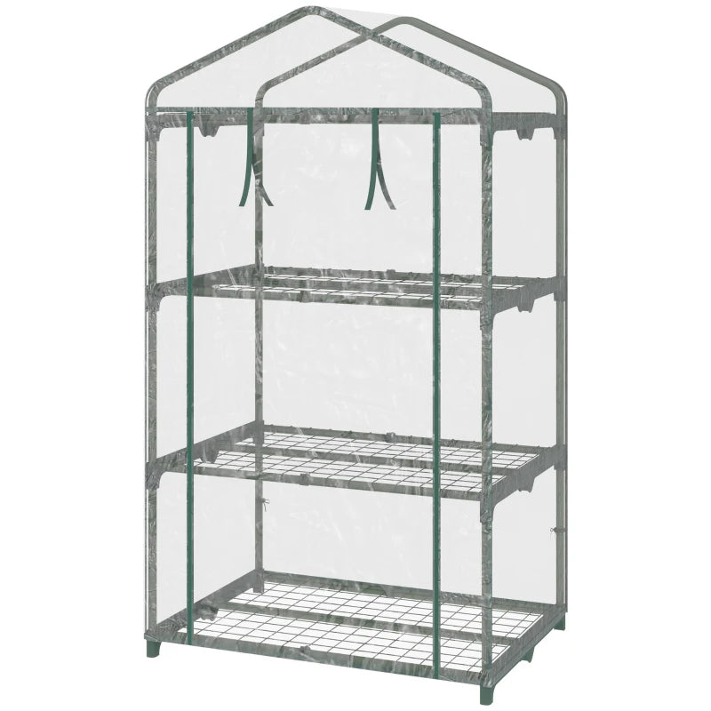 Outsunny Mini Greenhouse 3 Tier 69Lx49Wx125H cm - Clear