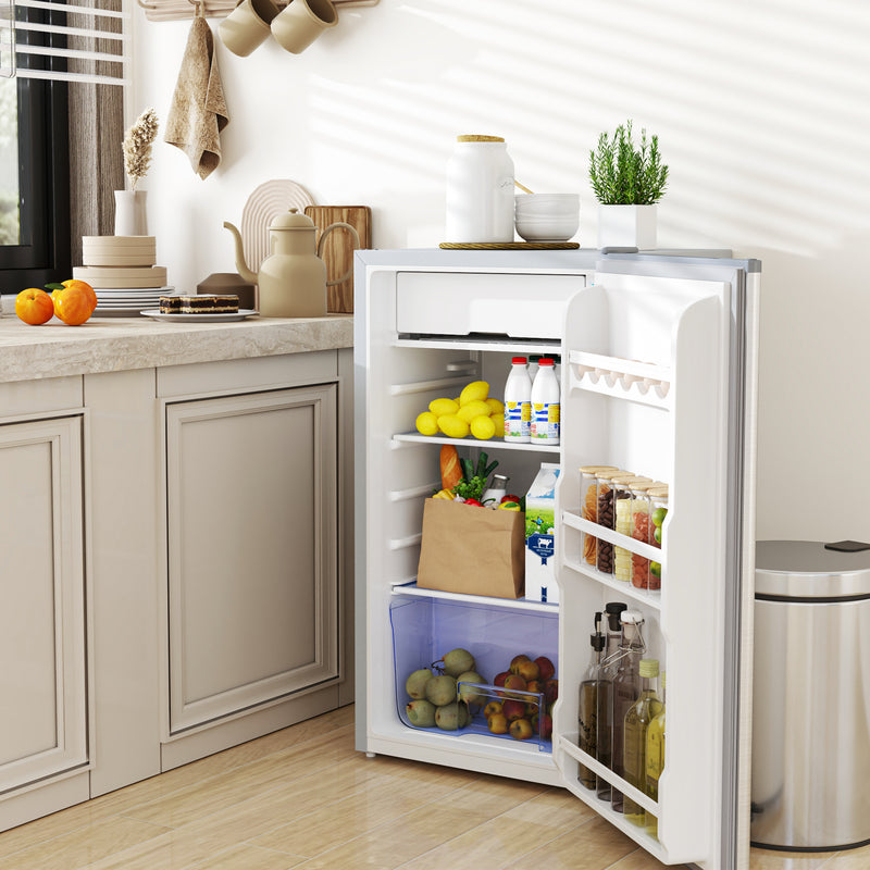 HOMCOM 91L Freestanding Under Counter Fridge with Lock