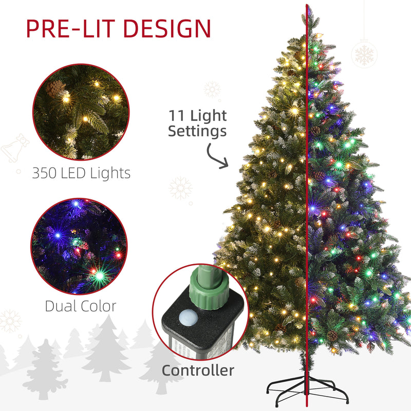 HOMCOM 6 Ft Artificial LED Christmas Tree with Metal Base, Hinged Branches