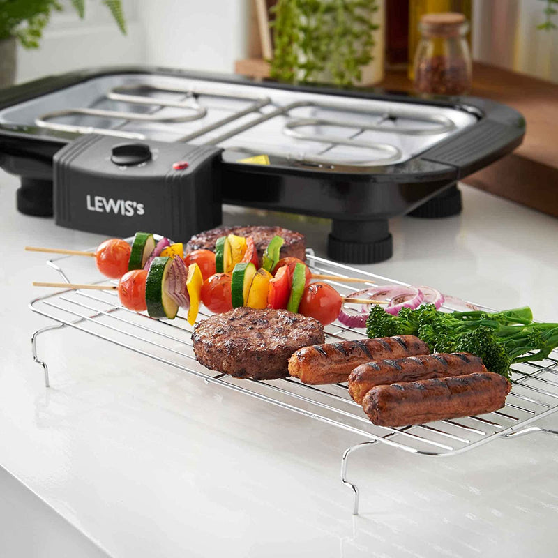 Lewis's Smokeless Electric Grill with Built in Drip Tray (2000W)