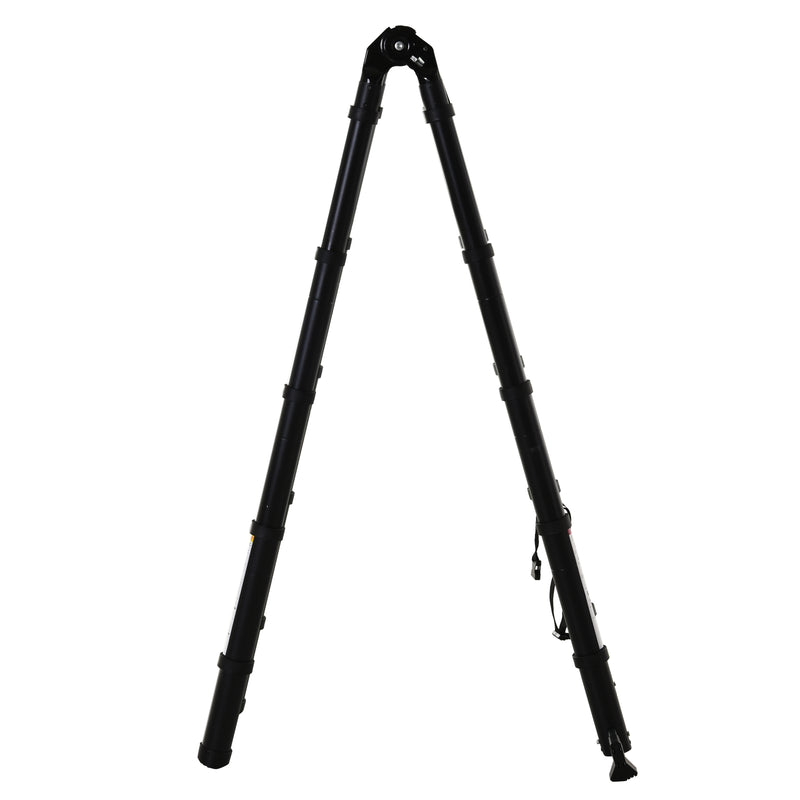 DURHAND 3.2m Extendable Aluminium Ladder, Portable 10 Step Ladder, Black