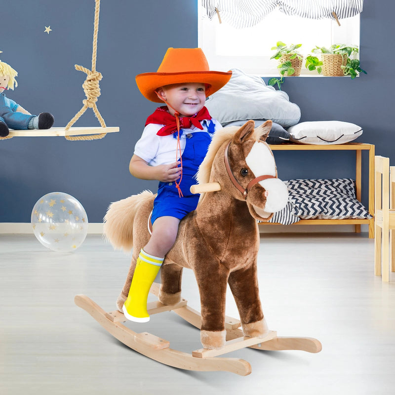 HOMCOM Children's Rocking Horse - Brown