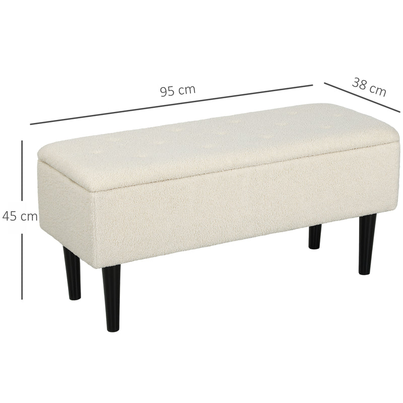 HOMCOM 15 Inch Ottoman Storage Box With 47L Storage Capacity