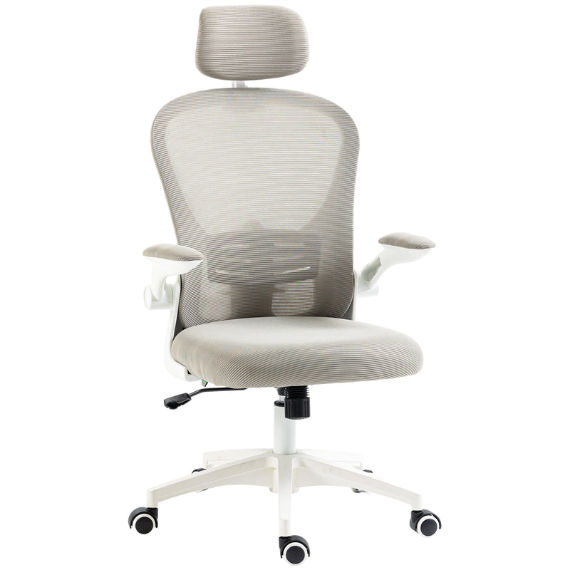 Vinsetto Mesh Office Chair with Headrest, 4D Lumbar Support, Flip-up Arm