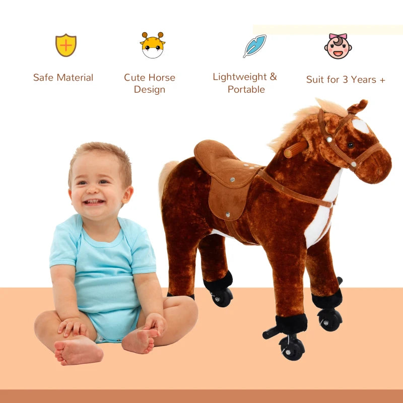 HOMCOM  Children's Walking Horse - Brown