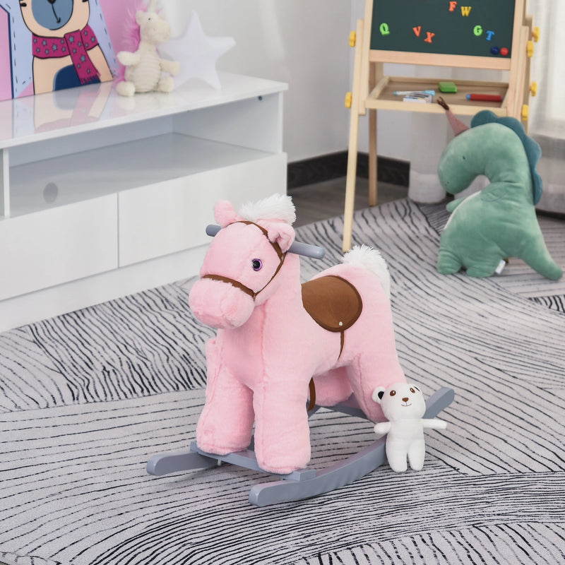 HOMCOM Children's Rocking Horse - Pink