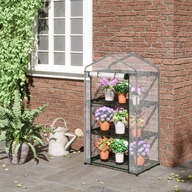 Outsunny Mini Greenhouse 3 Tier 69Lx49Wx125H cm - Clear