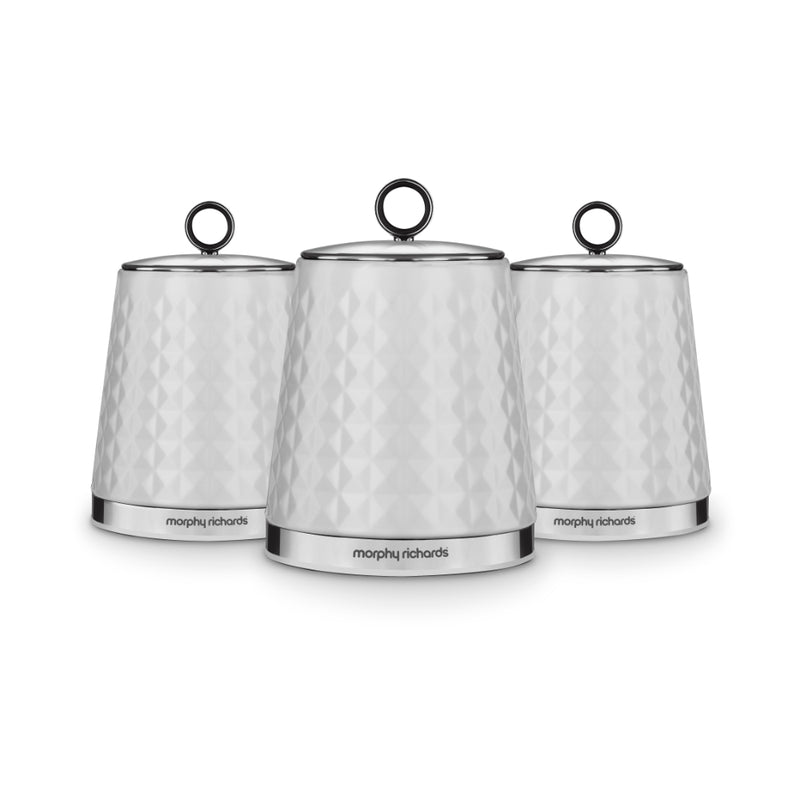 Morphy Richards Dimensions Set of 3 Canisters  - White