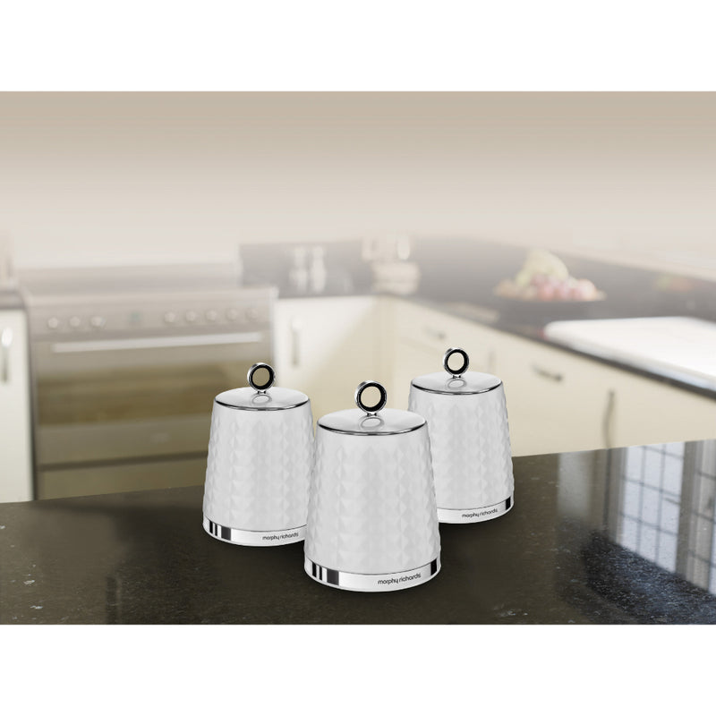 Morphy Richards Dimensions Set of 3 Canisters  - White