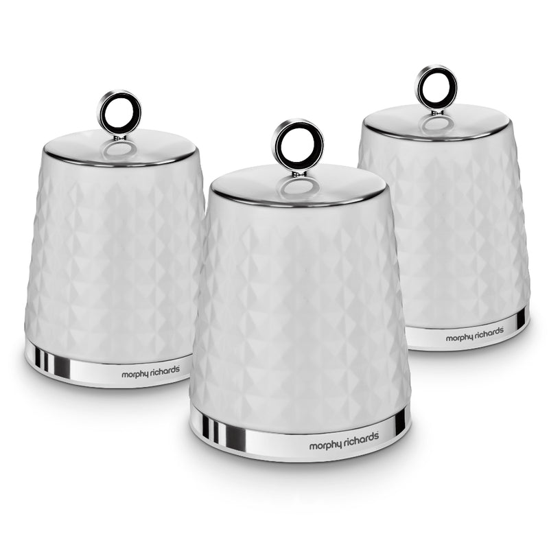 Morphy Richards Dimensions Set of 3 Canisters  - White