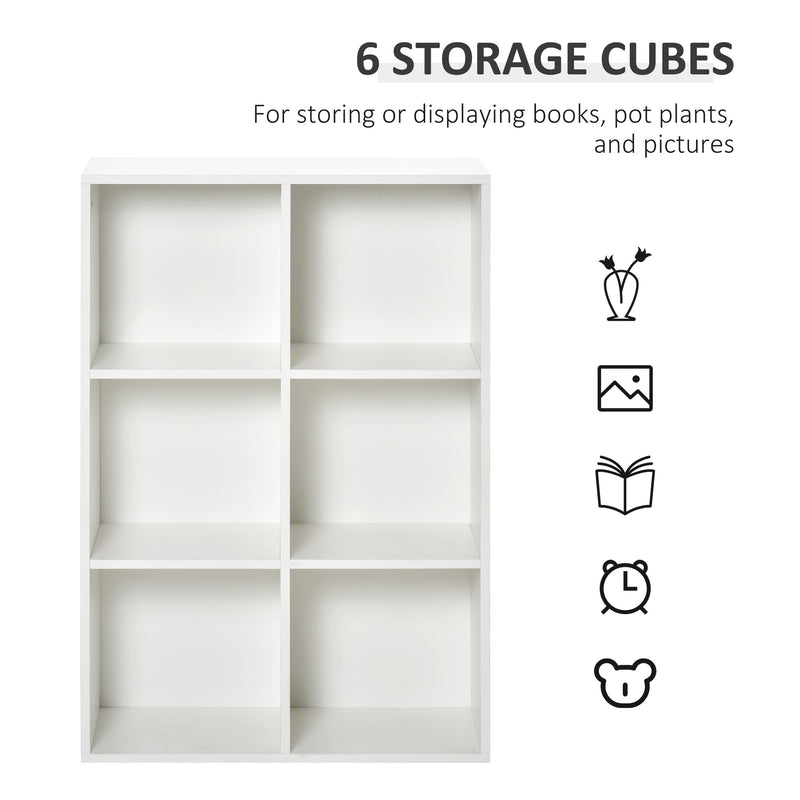 HOMCOM Cubic Cabinet Bookcase Storage Shelves for Home Office, White