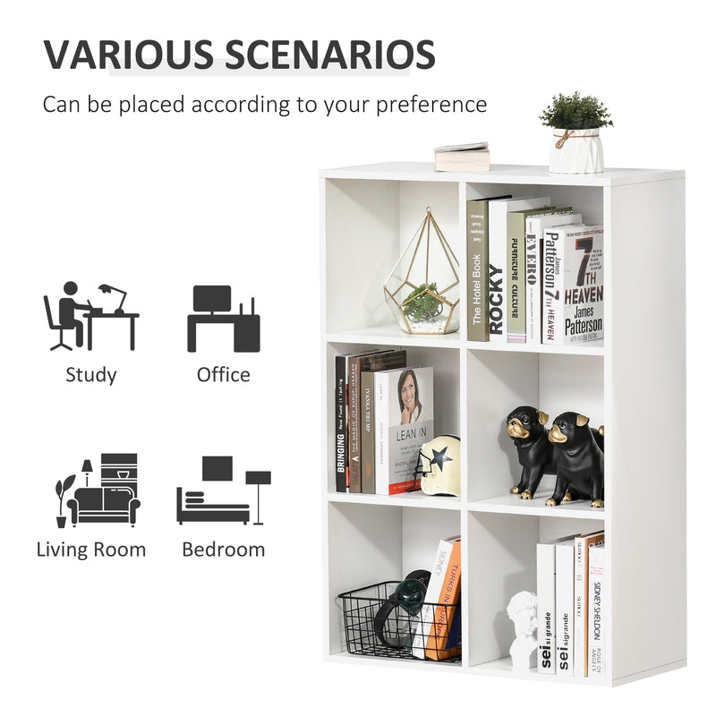 HOMCOM Cubic Cabinet Bookcase Storage Shelves for Home Office, White