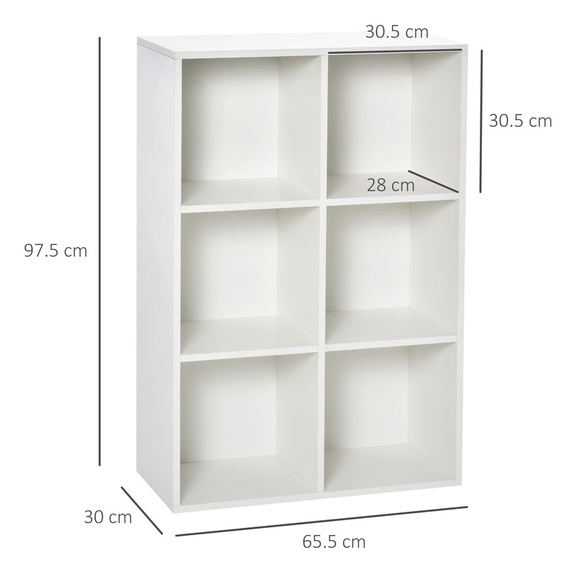 HOMCOM Cubic Cabinet Bookcase Storage Shelves for Home Office, White