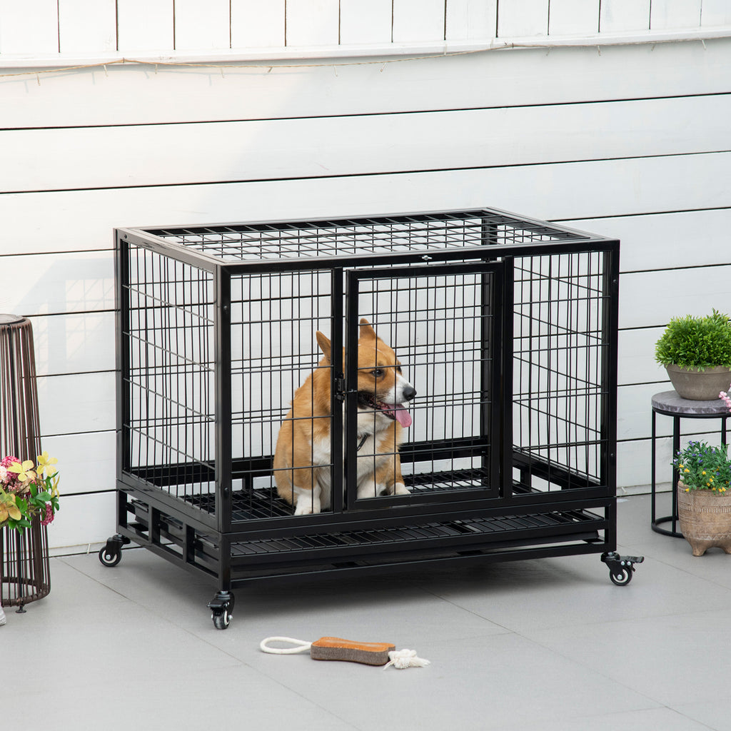 Metal dog hot sale crate pan