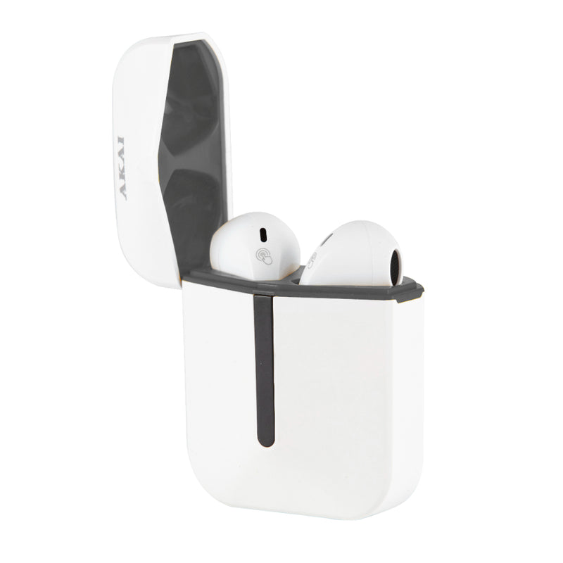 Akai Wireless Bluetooth Earbuds With Charging Case  - White