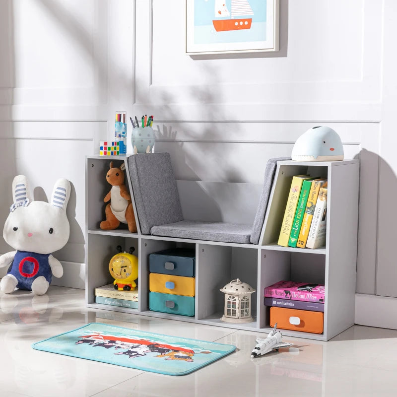 HOMCOM Kids Display Shelf -  Grey