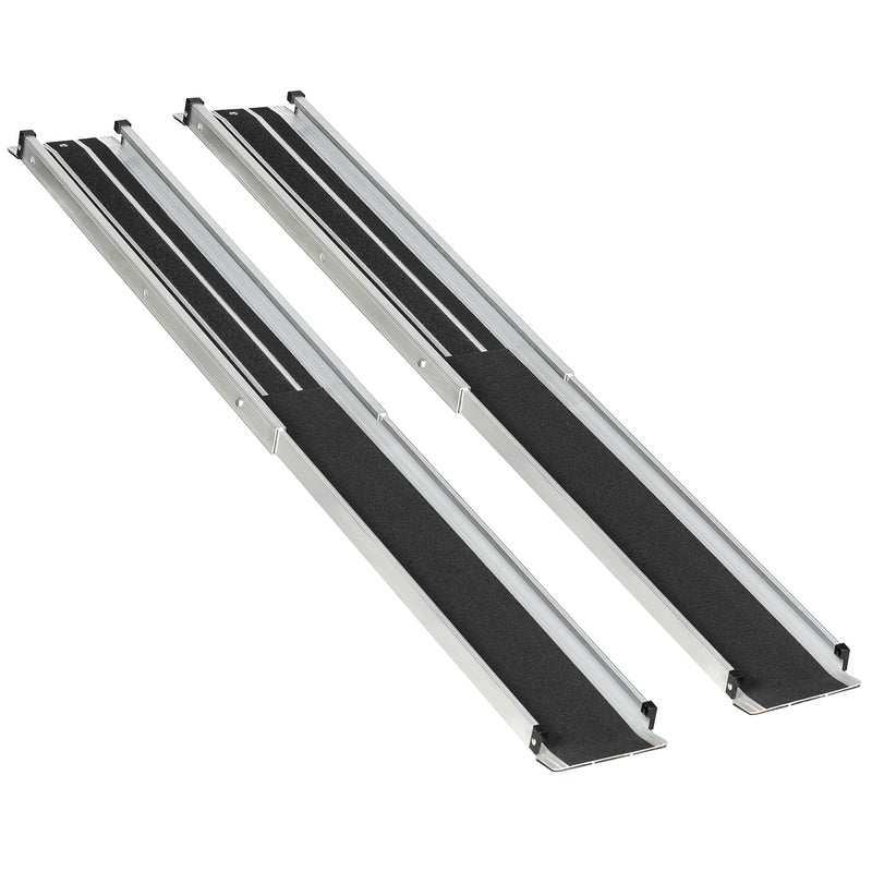 HOMCOM Aluminium Telescopic Wheelchair Ramps, 183cm, 270kg, Folding Ramp