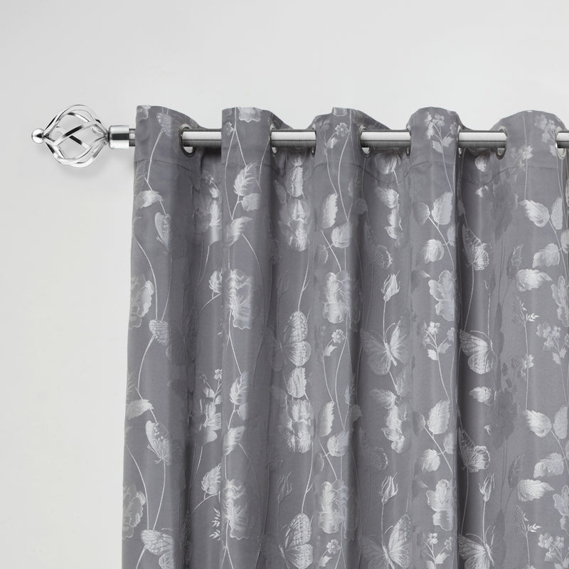 Bird Cage - Extendable Curtain Pole with Pair of End Finials in Chrome