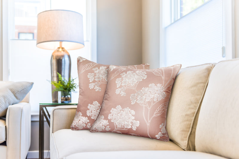 Blossom - Jacquard Cushion Cover in Blush Pink