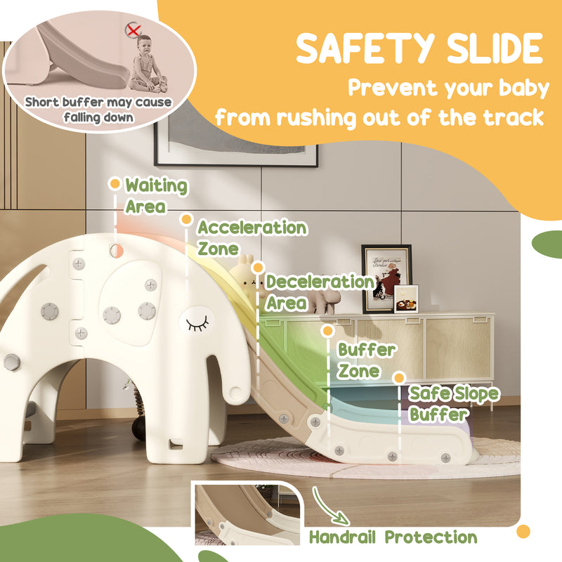 AIYAPLAY 3 In 1 Kids Slide For 1-3 Years, Elephant-Themed Indoor Slide