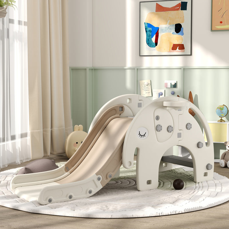 AIYAPLAY 3 In 1 Kids Slide For 1-3 Years, Elephant-Themed Indoor Slide