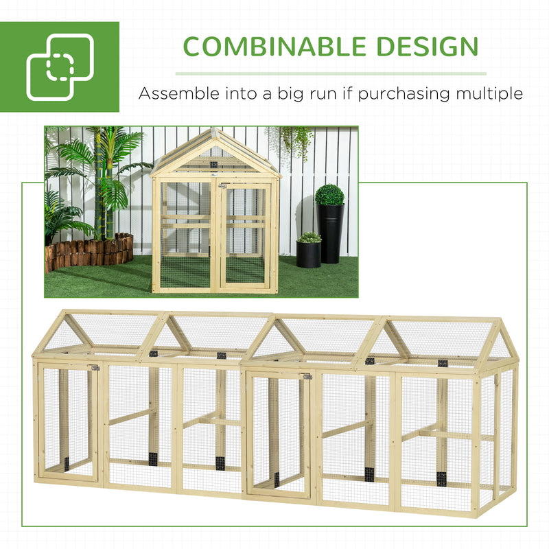 PawHut Chicken Run, Wooden Chicken Coop w/ Combinable Design