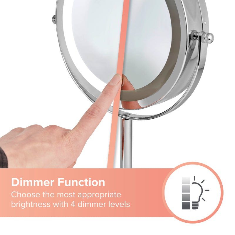 Carmen Cosmetic Mirror with LEDs  - Chrome