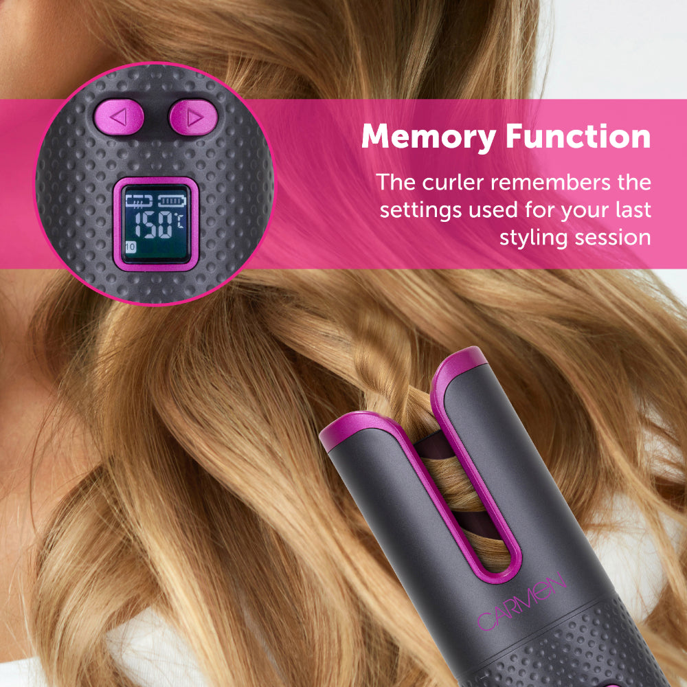 Carmen Neon Cordless Automatic Curler Graphite