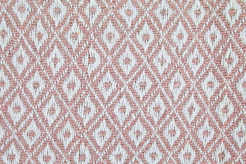 Casablanca - Scandi Woven Recycled Cotton Chair Sofa Setee Bed Throw Over Blanket in Blush Pink