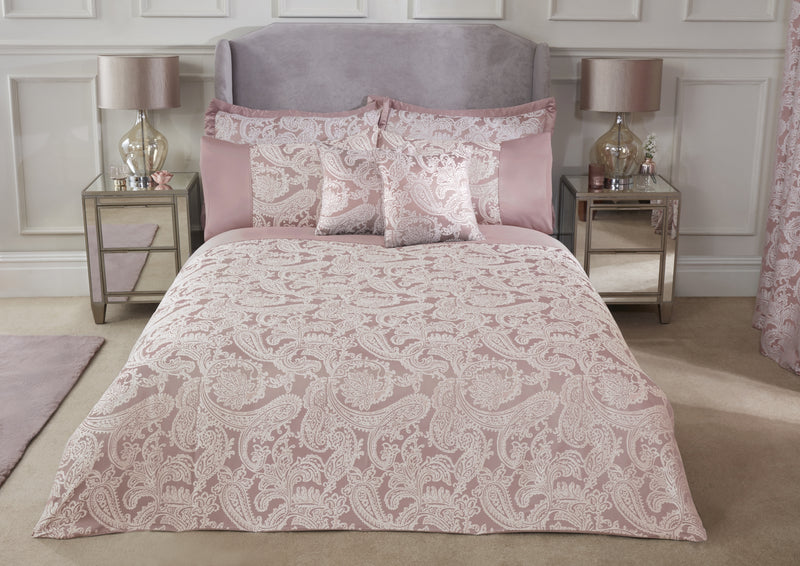 Duchess - Embellished Jacquard Duvet Set in Blush Pink