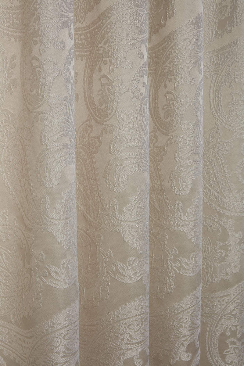 Duchess - Lined Pencil Pleat Jacquard Curtains in Cream