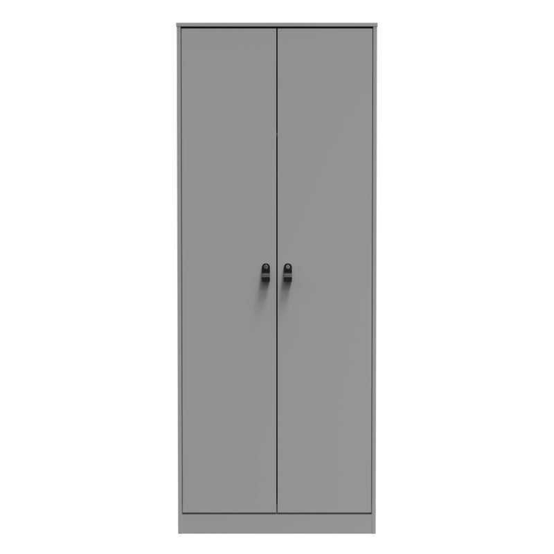 Dublin Ready Assembled Wardrobe with 2 Doors  - Dusk Grey