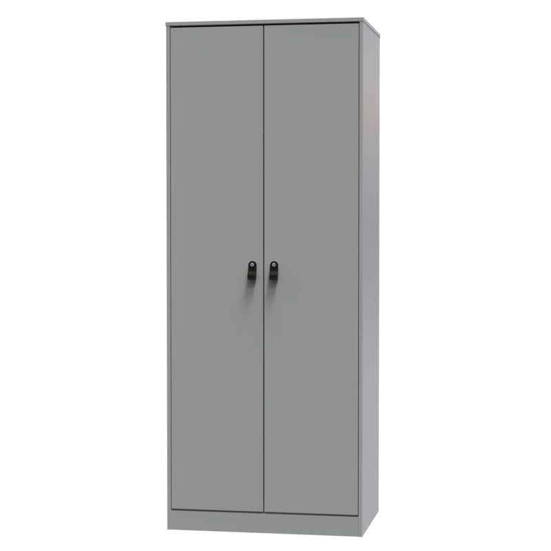 Dublin Ready Assembled Wardrobe with 2 Doors  - Dusk Grey