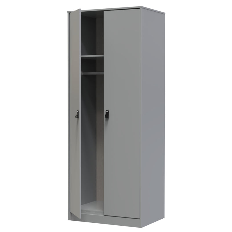 Dublin Ready Assembled Wardrobe with 2 Doors  - Dusk Grey