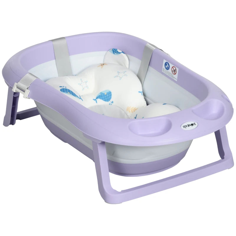 ZONEKIZ Baby Bath Tub with Cushion - Purple