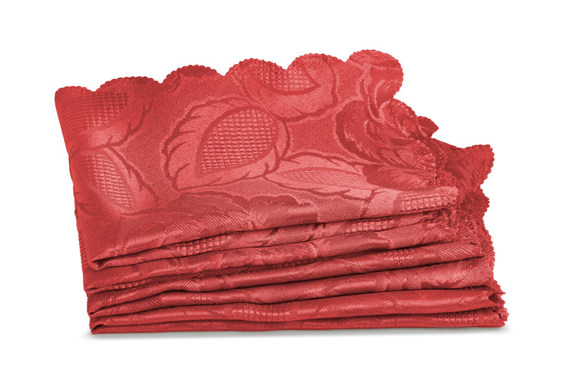 Damask Rose - Jacquard Napkins in Wine