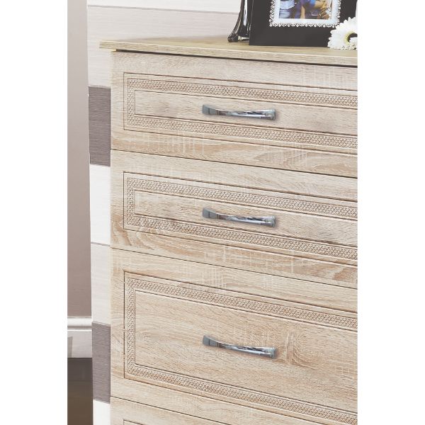 Dakar Ready Assembled Deep Chest of Drawers with 3 Drawers  - Modern Oak