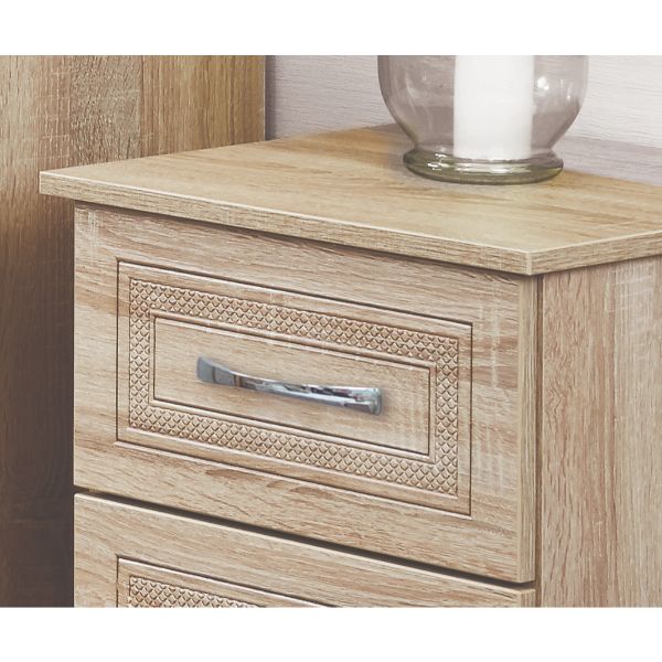 Dakar Ready Assembled Deep Chest of Drawers with 3 Drawers  - Modern Oak