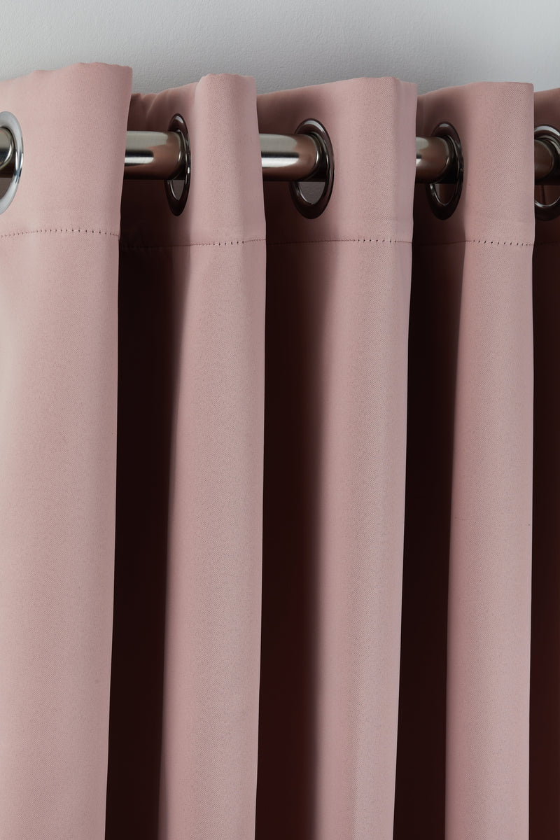 Cali Eyelet - Woven Thermal Blackout Eyelet Curtains in Blush Pink